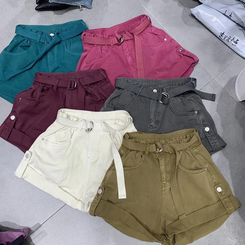 Vintage Cargo Jeans Women Shorts-WF00639-Veeddydropshipping