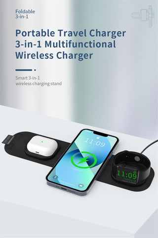 30W 3 In 1 Magnetic Wireless Charger Pad For iPhone 14 13 12 11 Apple Watch 8 7 6 Airpods-PA01039-Veeddydropshipping