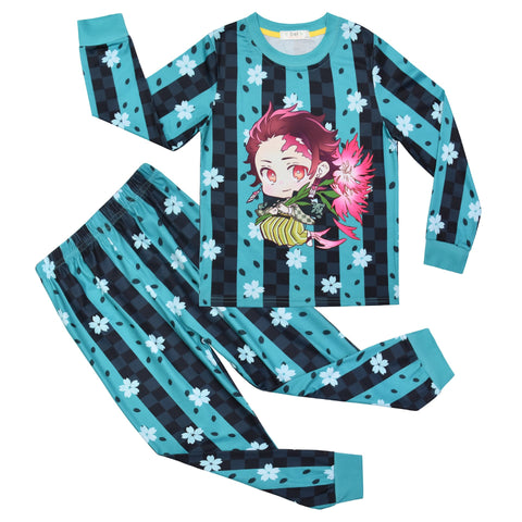 Slayer big children&#39;s home service long-sleeved pajamas two-piece-MF01629-Veeddydropshipping