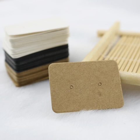 100pcs  Jewelry Ear Studs Display Cards Thick Kraft Paper -JW01656-Veeddydropshipping