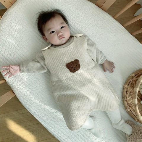 Baby Toddler Sleeping Bags Cotton Gauze Sleeveless Vest Anti-kick Bear-TB01073-Veeddydropshipping