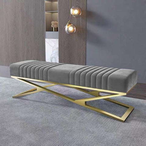 Sitting Design Velvet Shoe Stool-HA01590-Veeddydropshipping