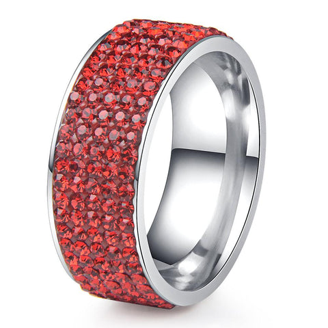 High Quality Crystal Stainless Steel Ring Multicolor Women -JW00035-Veeddydropshipping