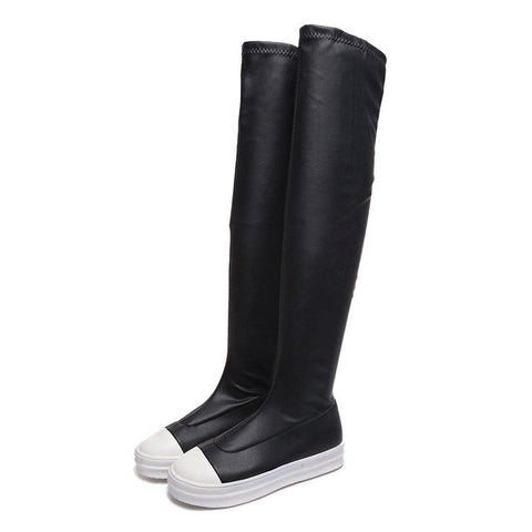 Boots Black Over the Knee Boots Sexy Female Autumn-BS00937-Veeddydropshipping