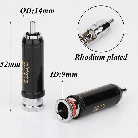 HIFI 0102Ag rhodium-plated rca plug for audio signal cable-CE00017-Veeddydropshipping