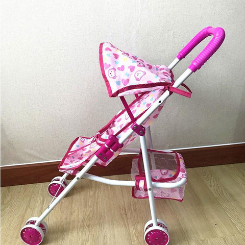 Foldable Doll Stroller Pram Pushchair Safe Baby Dolls Carriages Pretended Play Doll-TB00410-Veeddydropshipping