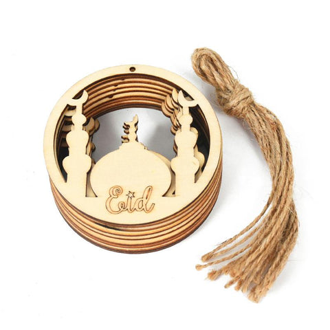 Wooden Eid Mubarak Pendants Ramadan Ornament DIY-HA00616-Veeddydropshipping