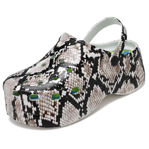 Heel Fashion Color Platform Sandals Women Clogs Leopard-BS01212-Veeddydropshipping