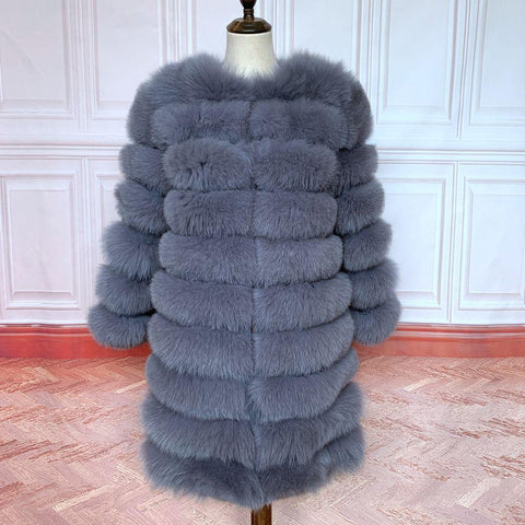 Natural Real Fur Jackets Vest Winter Outerwear Women-WF00137-Veeddydropshipping