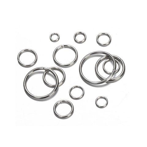 Stainless Steel Open Rings Bracelet Necklace Earring Pendant Connectors-JW01574-Veeddydropshipping