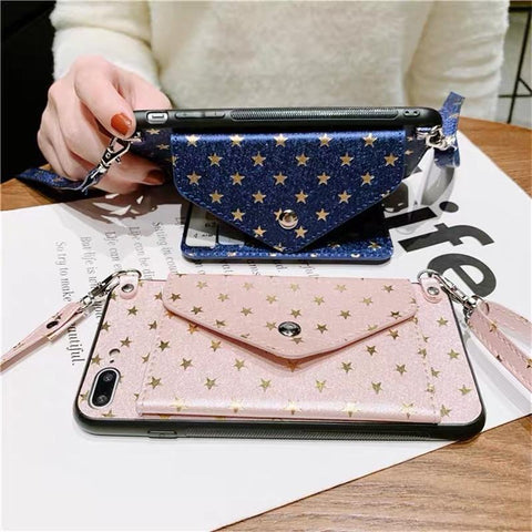 Crossbody Necklace Strap Luxury Star Wallet Case for Huawei Mate30 Mate20-PA00293-Veeddydropshipping