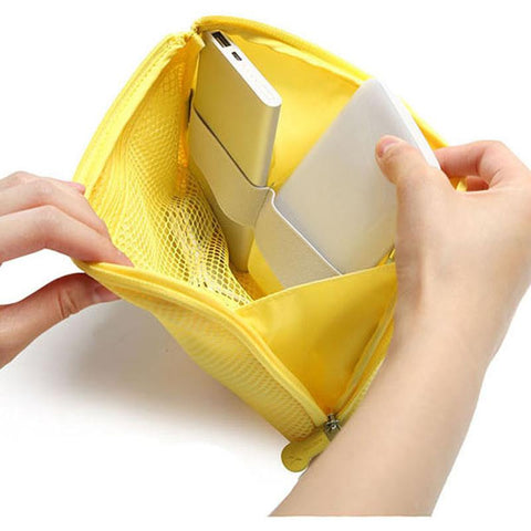 Travel Zipper Cosmetic Bag Women Casual USB Data Cable Headset Earphone Solid-PA00912-Veeddydropshipping