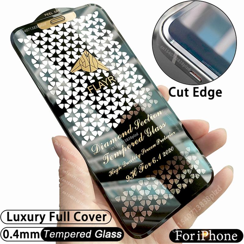 Cut Edge Luxury Tempered Glass For iPhone 14 12 Pro Max Screen Protector iPhone 13 11-PA00576-Veeddydropshipping