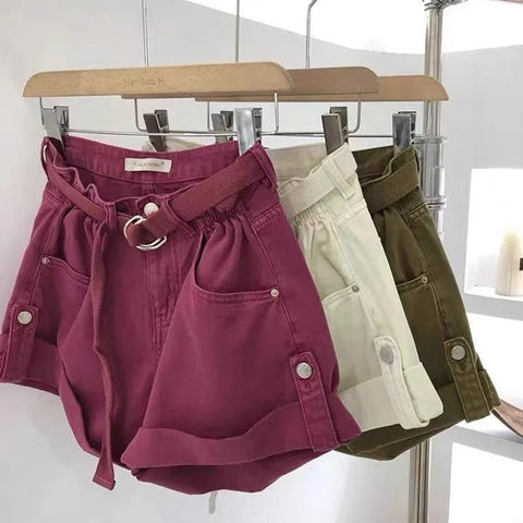 Vintage Cargo Jeans Women Shorts-WF00639-Veeddydropshipping