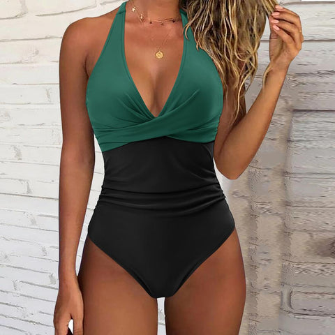 One Piece Swimsuit Women 2023 New V Neck Push Up Bikini Set Beach Bathing -OS00033-Veeddydropshipping