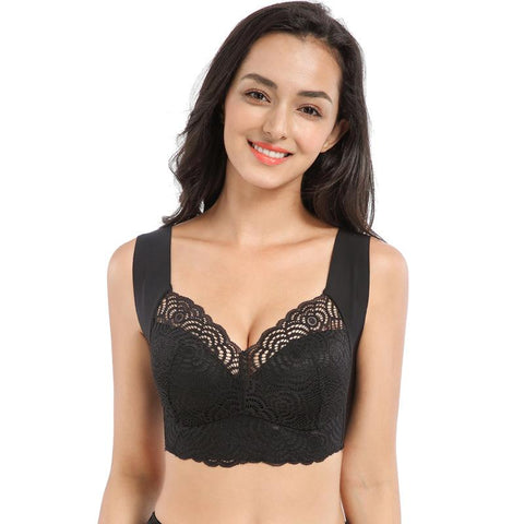 Sexy Lace Comfort Wire-Free Bra Plus Size-WF00751-Veeddydropshipping