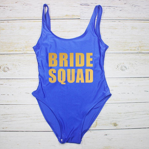 Bachelorette Bathing Suit BRIDE SQUAD Swimwear Women Wedding Party Swimming-OS00277-Veeddydropshipping