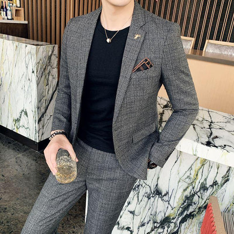 Business Office Formal Suits 2 Pcs Set Blazers Pant-MF01314-Veeddydropshipping