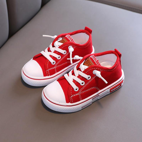 2022 Spring New Kids Canvas Shoes for Boys Solid Red Light School-TB00115-Veeddydropshipping