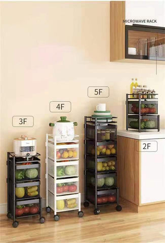 Rotating Storage Baskets Rack Stackable Metal Basket-HA01678-Veeddydropshipping
