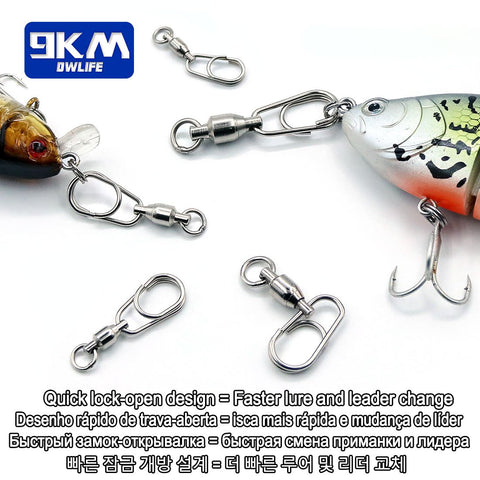 Fishing Connector Rolling Swivel Snap Stainless Steel Fishing Swivels Ball Bearing-OS00321-Veeddydropshipping