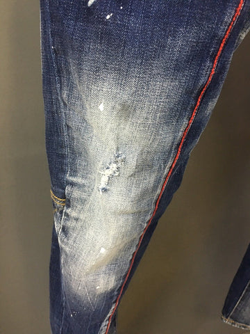 new D2 fashion men wash blue slim-fit wear-out-MF00623-Veeddydropshipping