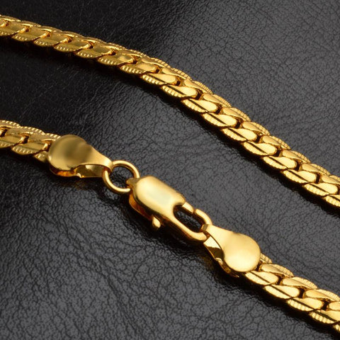 925 sterling silver 18K gold chain bracelets neckalce  jewelry sets -JW00215-Veeddydropshipping