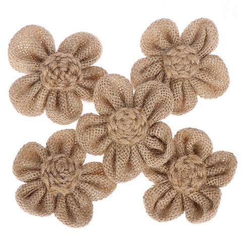 Hessian Roses Burlap Flower Wedding Decor-HA00599-Veeddydropshipping