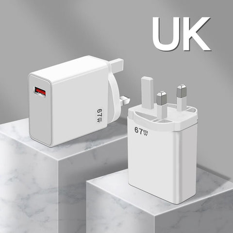 67W Super Fast Charging Super Flash Charging Mobile Phone Charger 5V5A European-PA00056-Veeddydropshipping