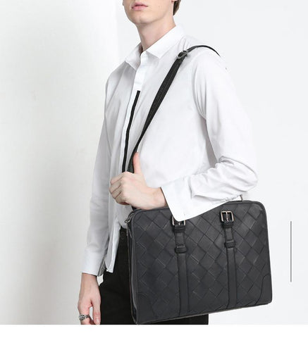 Genuine Leather Business Men&#39;s Briefcase Male Shoulder Bag Men Messenger-BS00511-Veeddydropshipping