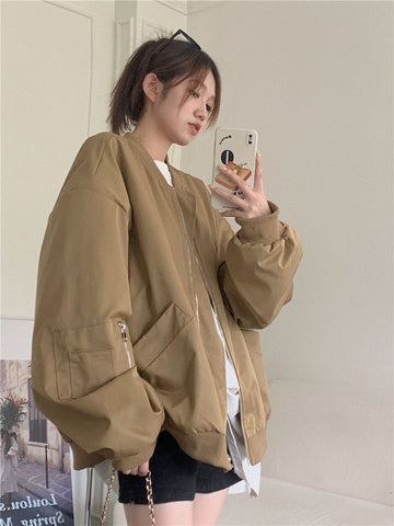 Woman Casual Jacket Oversize Collar Long Sleeve Jacket-WF00280-Veeddydropshipping