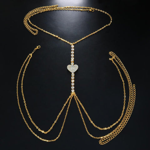 Necklace  Sexy Rhinestone Body Chain Steel Jewelry For Women-JW01374-Veeddydropshipping