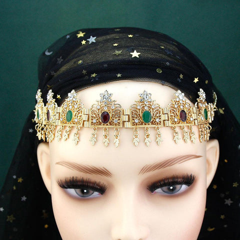 Algeria Tassels Chain Hairband Bride Crown Hair Chain  -JW00487-Veeddydropshipping