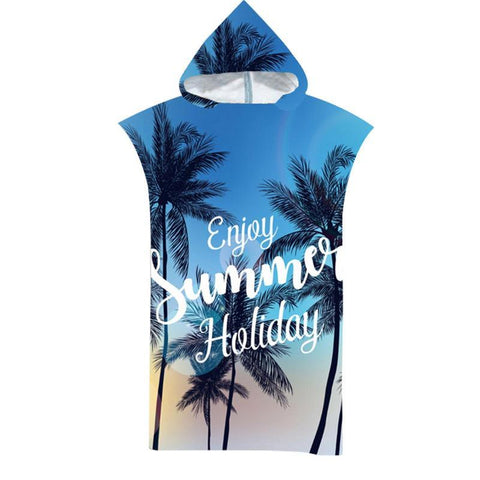 Microfiber Bath Towel Hooded Surf Beach Swimwear Women Men Swimsuit Poncho -OS00219-Veeddydropshipping