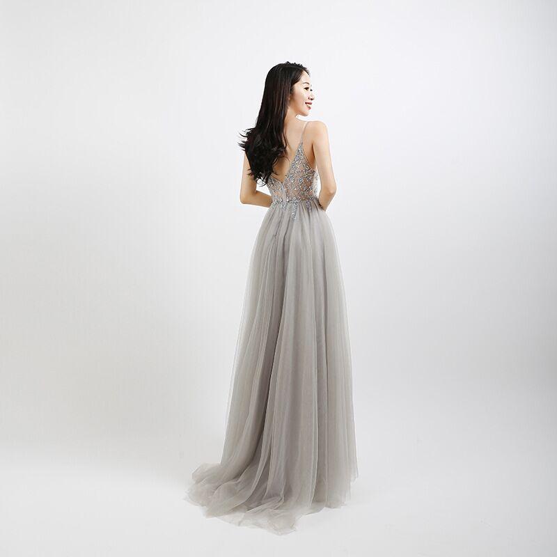 Beaded Crystal Long Sexy Prom Dresses-Veeddydropshipping