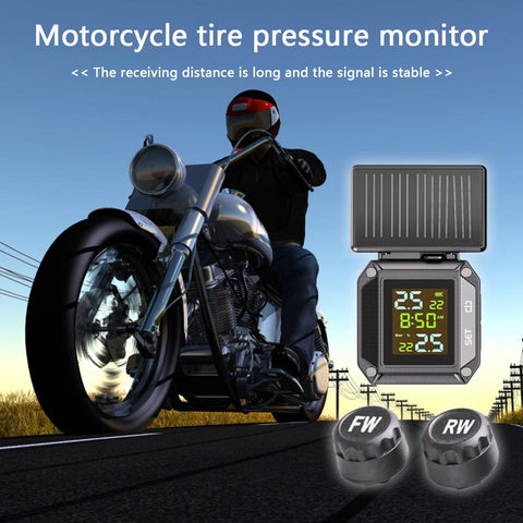 Solar Powered Waterproof Motorcycle TPMS Kit Wireless LCD Motor-AM00155-Veeddydropshipping