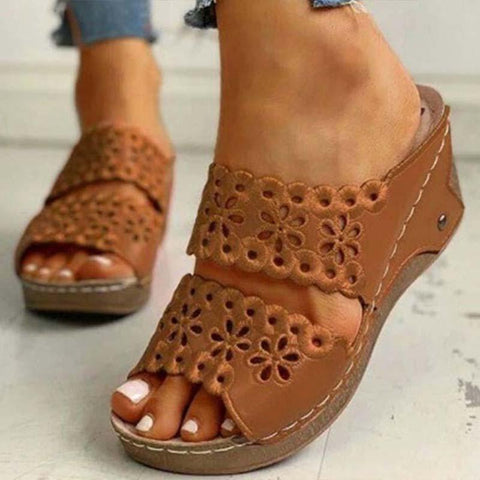 Sandals Shoes Woman Pointed Toe Wedge Shoes Slip On Fish-BS00861-Veeddydropshipping
