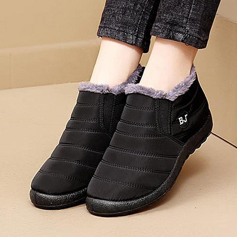 Shoes Platform Slip On Fur Boots Ladies Waterproof Ankle-BS00921-Veeddydropshipping