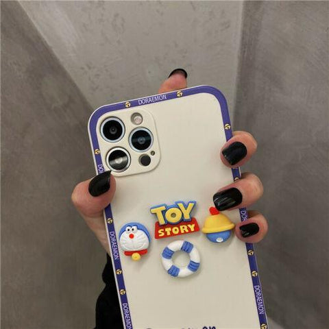 Cute 3D Anime Doraemon Phone Case Silicone Protective Case For Iphone 11/12/13-PA00159-Veeddydropshipping