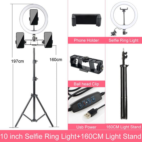 Christma Gift 10 12 14 Inch Dimmable LED Selfie Ring Light with Stand without Tripod -CE00323-Veeddydropshipping