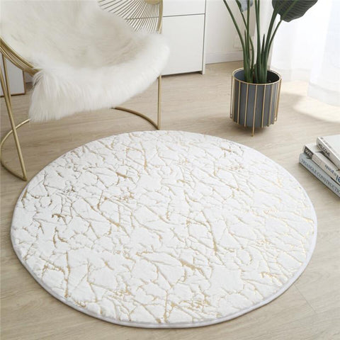 Fur Rug Pink Round Soft Fluffy Rabbit Fur Carpet-HA00549-Veeddydropshipping