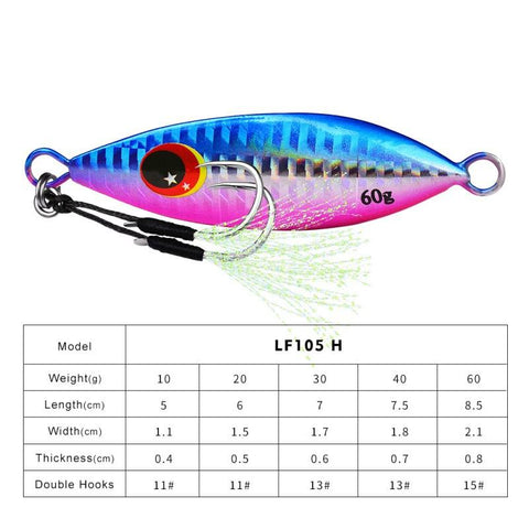 Metal Slow Jig Lure Hard Artificial Bionics Bait 30g 40g 60g Jigging Lure Tuna -OS00609-Veeddydropshipping