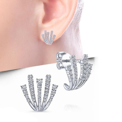 Claws Stud Earrings with Crystal CZ Stone Modern Design Fashion Versatile -JW01450-Veeddydropshipping