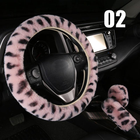 Cover Fur Imitation Rabbit Hair Soft Plush Gear Handbrake-AM01407-Veeddydropshipping