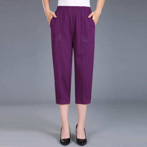 Women Capris Pants Breeches Cropped Pants-WF00384-Veeddydropshipping