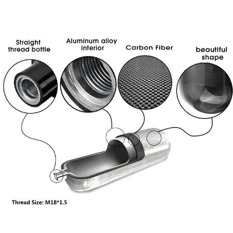 Carbon Fiber  Air Tank With Filing Valve-CO00618-Veeddydropshipping