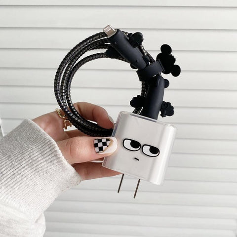 Cartoon USB Cable Protector Data Line bite fast charging case for iphone 18/20W Head winder head-PA00939-Veeddydropshipping