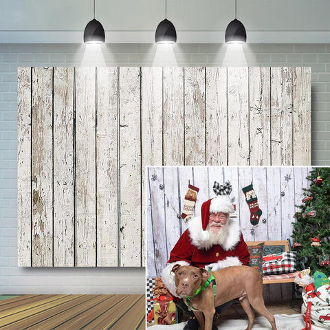 Wood Backdrop for Photography Food Baby Portrait Photography Backdrops White Brown Christmas-CE00298-Veeddydropshipping