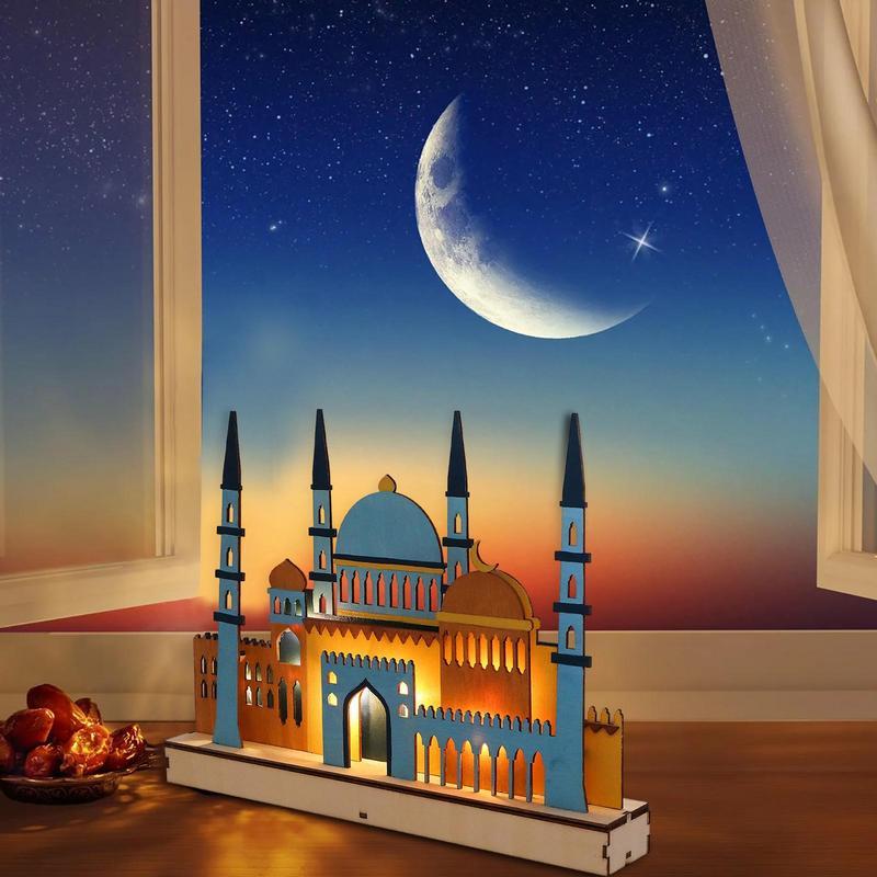Night Lights Ornament Decor 3D Mosque Castle LED Islamic-HA00318-Veeddydropshipping