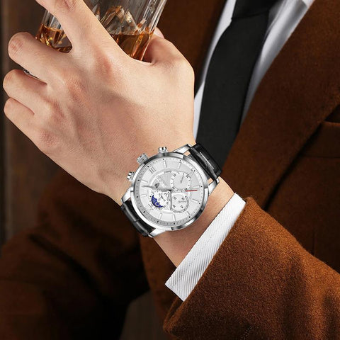 Watches Brand Luxury Man Fashion Watch Leather Waterproof-JW00684-Veeddydropshipping